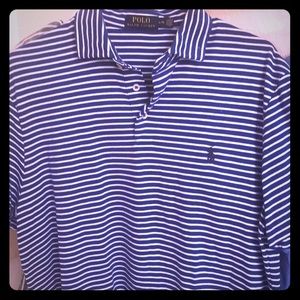 Polo by RL nice navy striped polo EUC